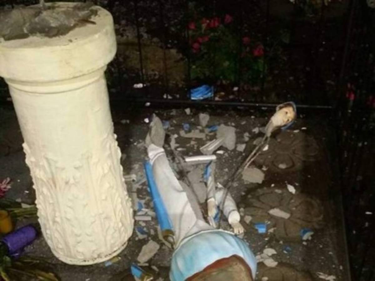 Destruyen imagen de la Virgen de Cuapa en protestas en Nicaragua