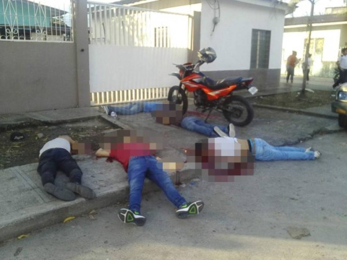 Con potentes fusiles ejecutaron a cinco jóvenes en San Pedro Sula