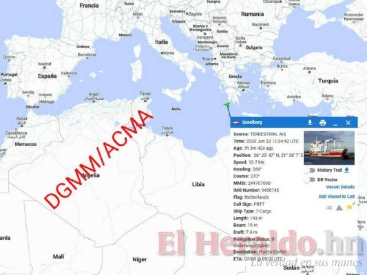 Bográn compartió además la información del cargamento así como los datos para darle seguimiento al transporte.