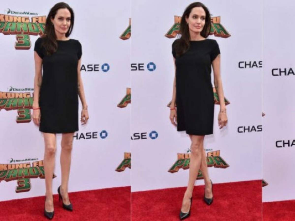 Angelina Jolie muestra sus esqueléticas piernas en alfombra roja