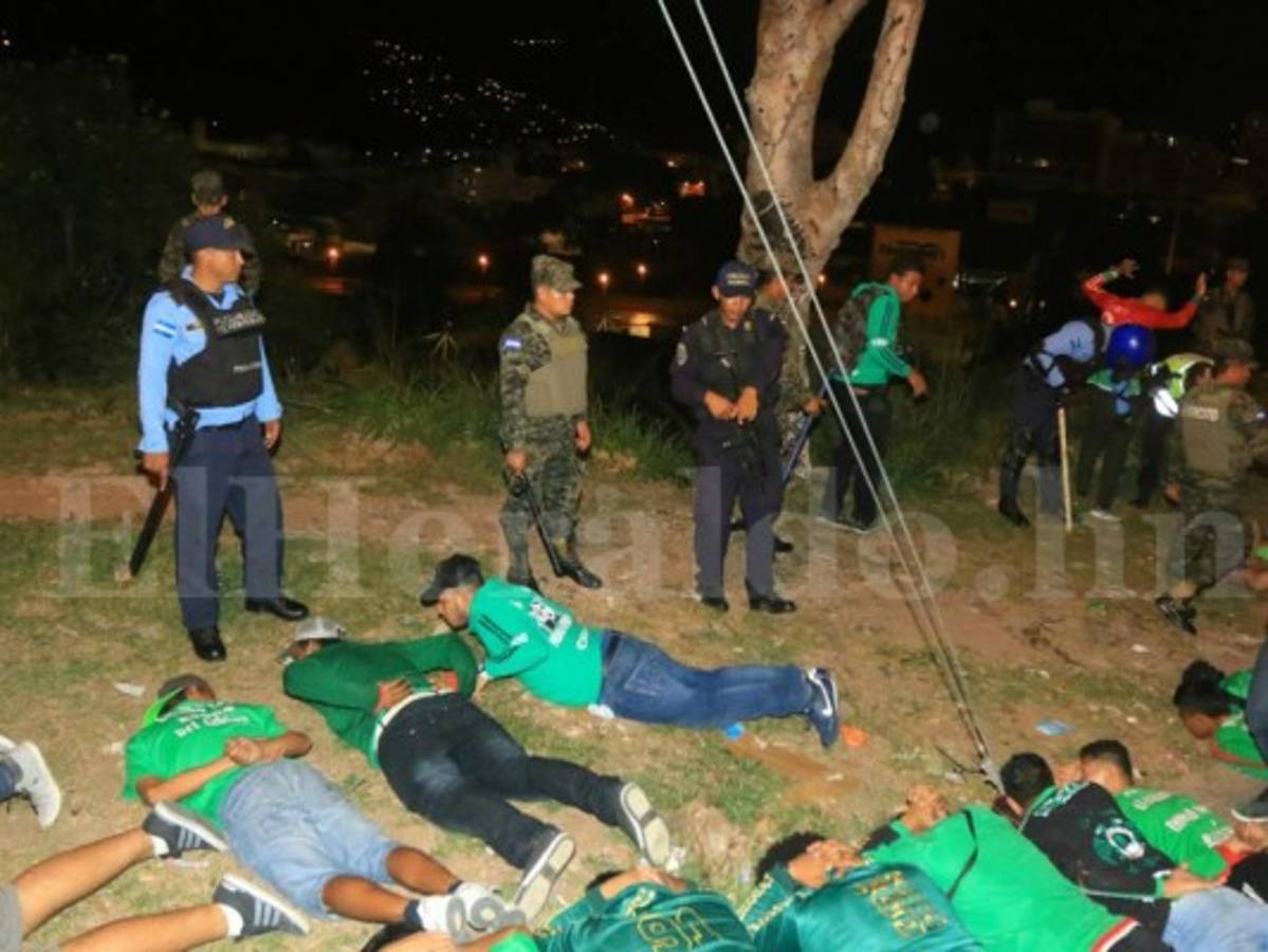 Zafarrancho entre barras de Olimpia y Marathón deja detenidos y heridos en el Nacional