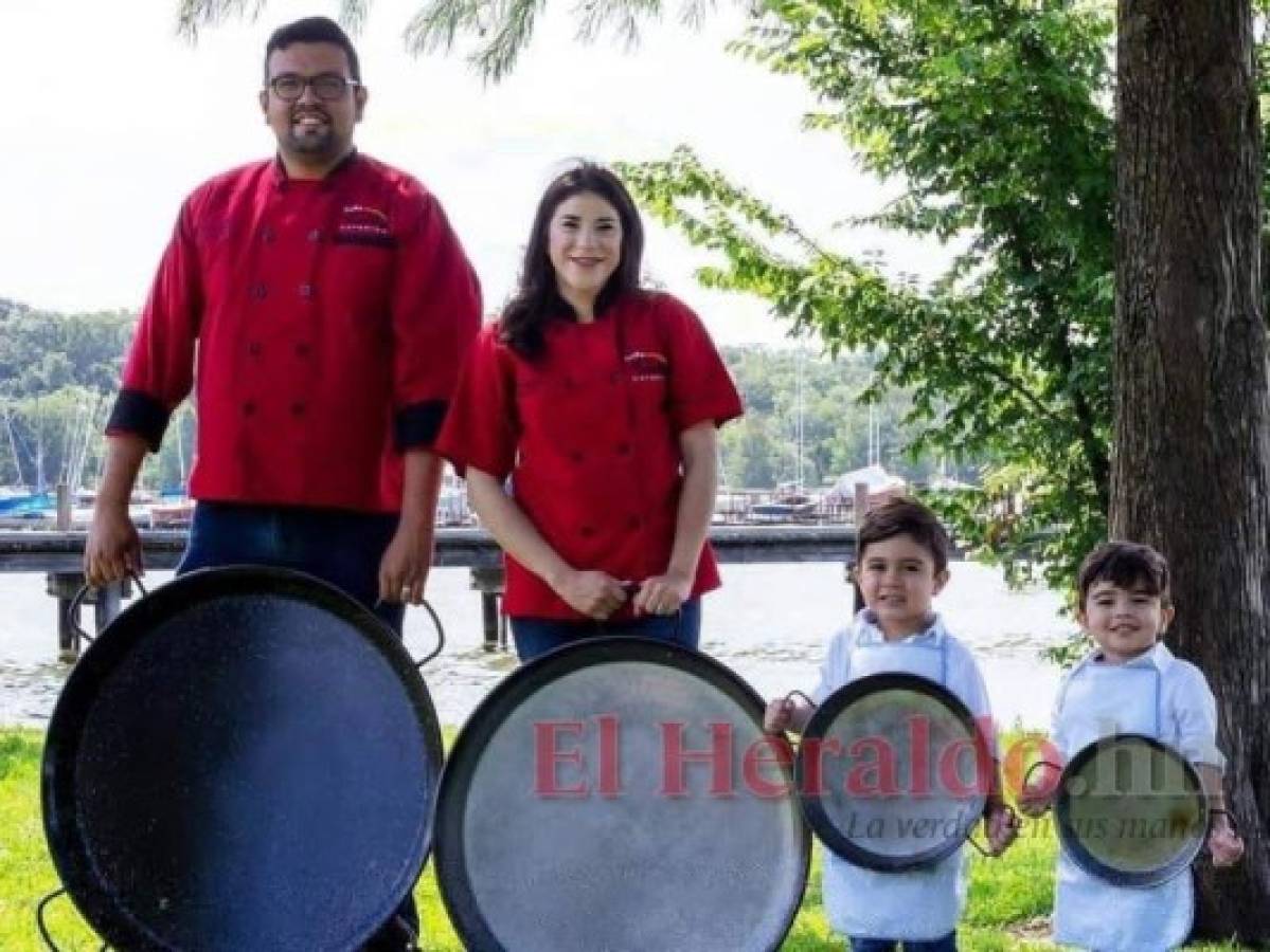 Los hondureños Adán Ventura y Yesmin Valladares junto a sus dos hijos. Foto: El Heraldo