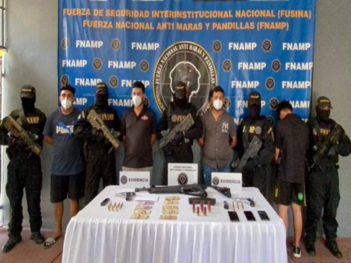 Caen cuatro presuntos extorsionadores de la Pandilla 18 en Choloma, Cortés