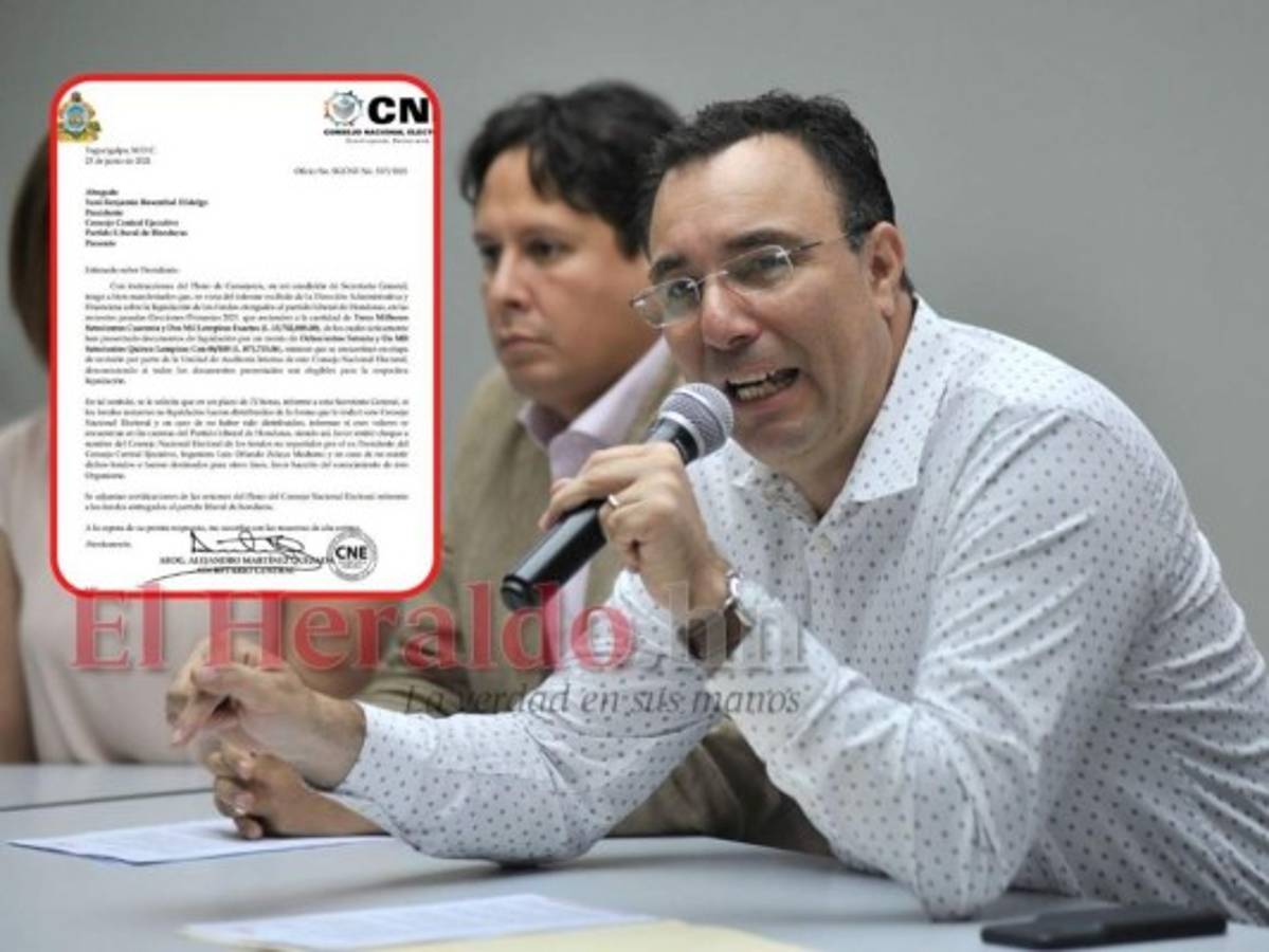 CNE solicita al Partido Liberal informe sobre fondos no liquidados