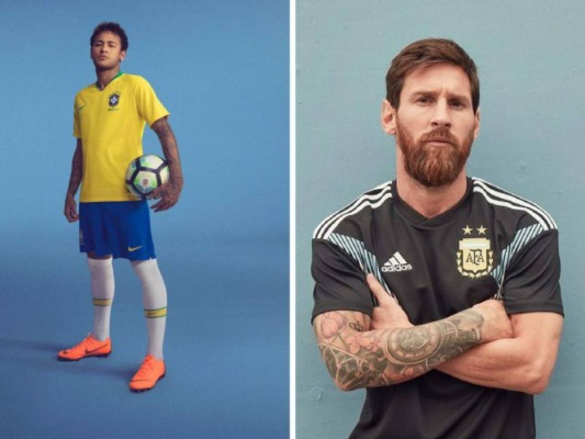 Brasil y Argentina presentaron sus uniformes del Mundial