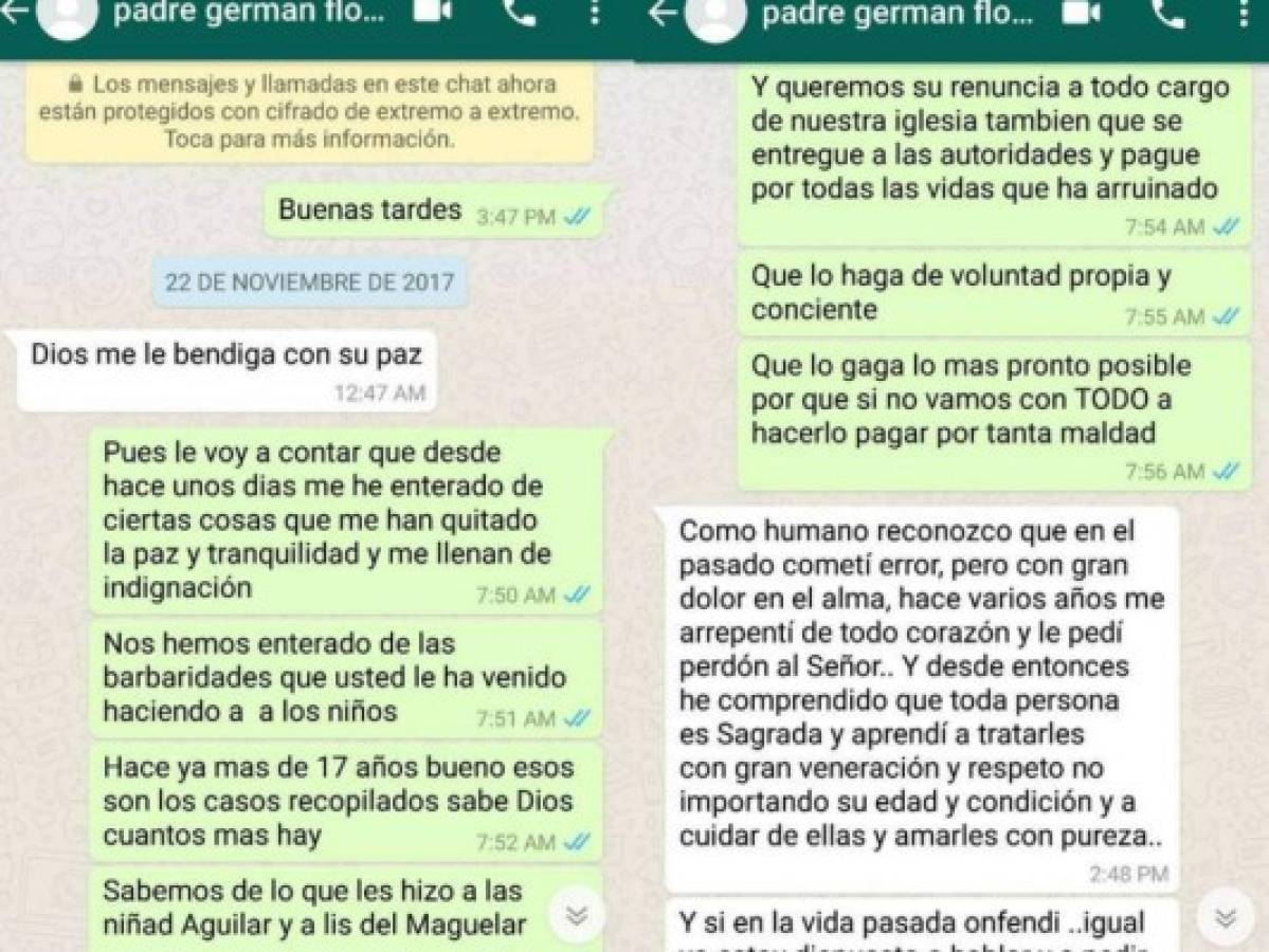 Los chats que delatarían al padre German Flores, acusado de violación: 'Sabemos lo que le hizo a las niñas'