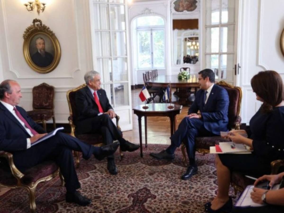 Juan Orlando Hernández se reúne con el presidente electo de Chile, Sebastián Piñera