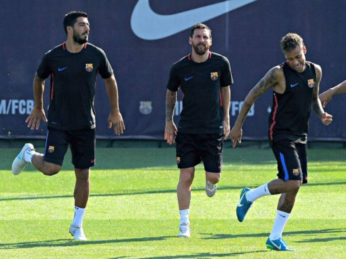 El tridente del Barcelona: Luis Suárez, Leo Messi y Neymar Jr. (Foto: Agencias/AFP)
