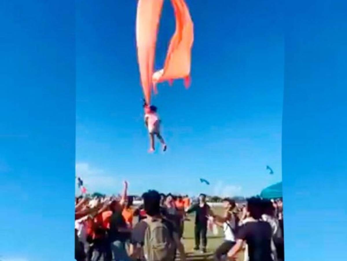 VIDEO: Niña sobrevive tras ser elevada por los aires por una cometa