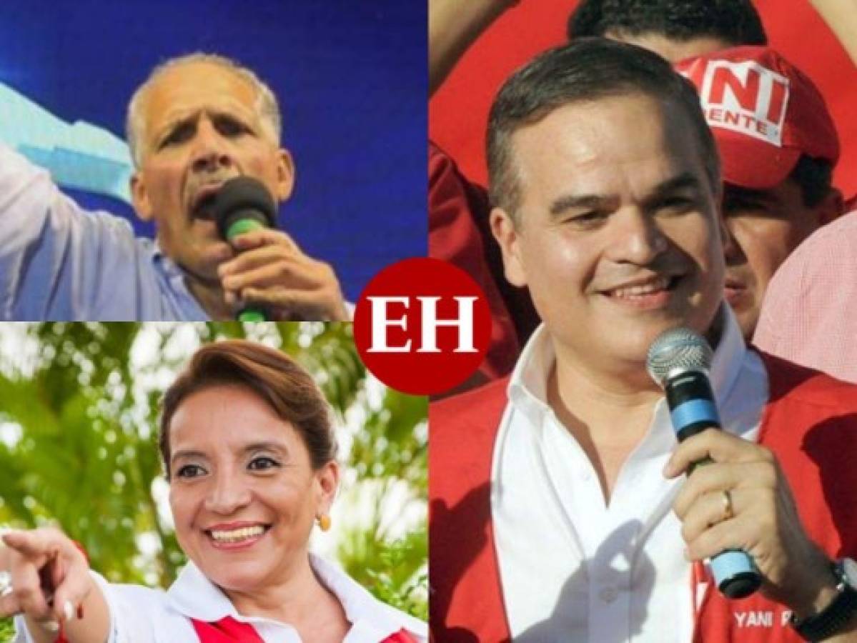 Con más del 50% de actas escrutadas, Yani Rosenthal, Xiomara Castro y 'Tito' Asfura abrazan candidaturas