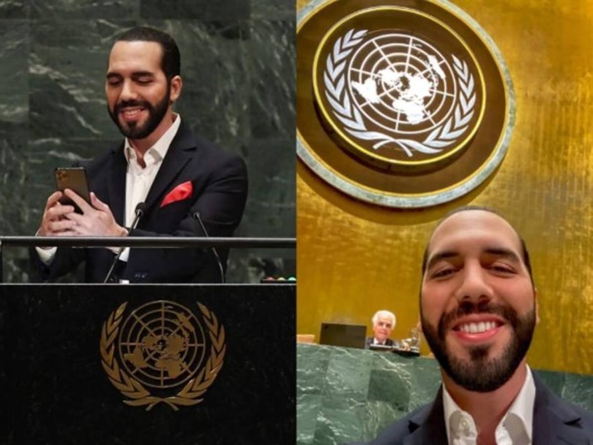 Bukele se toma selfie en estrado de la ONU para denunciar su 'formato obsoleto'