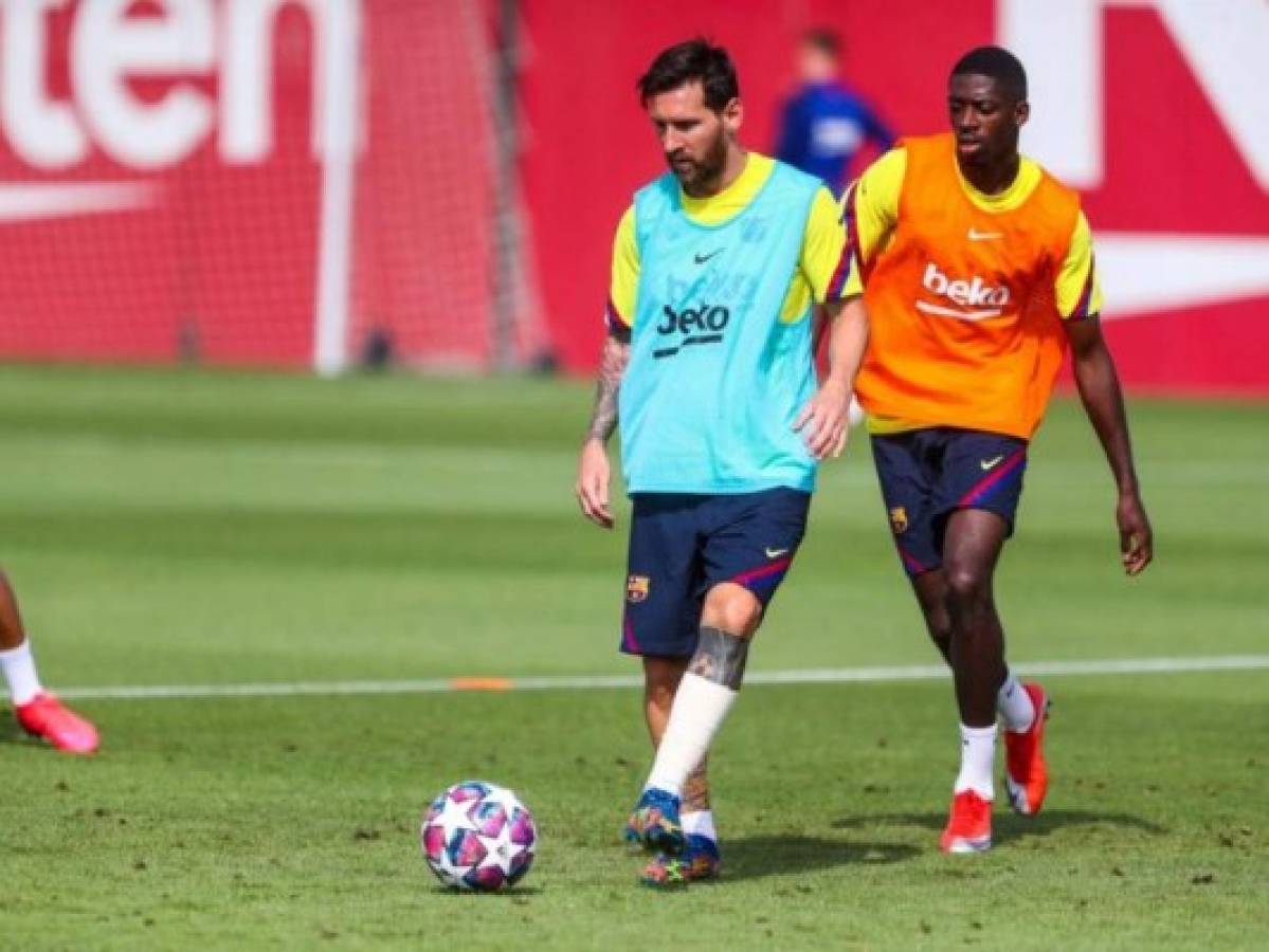 Messi entrena con normalidad tras lesión en el tobillo izquierdo