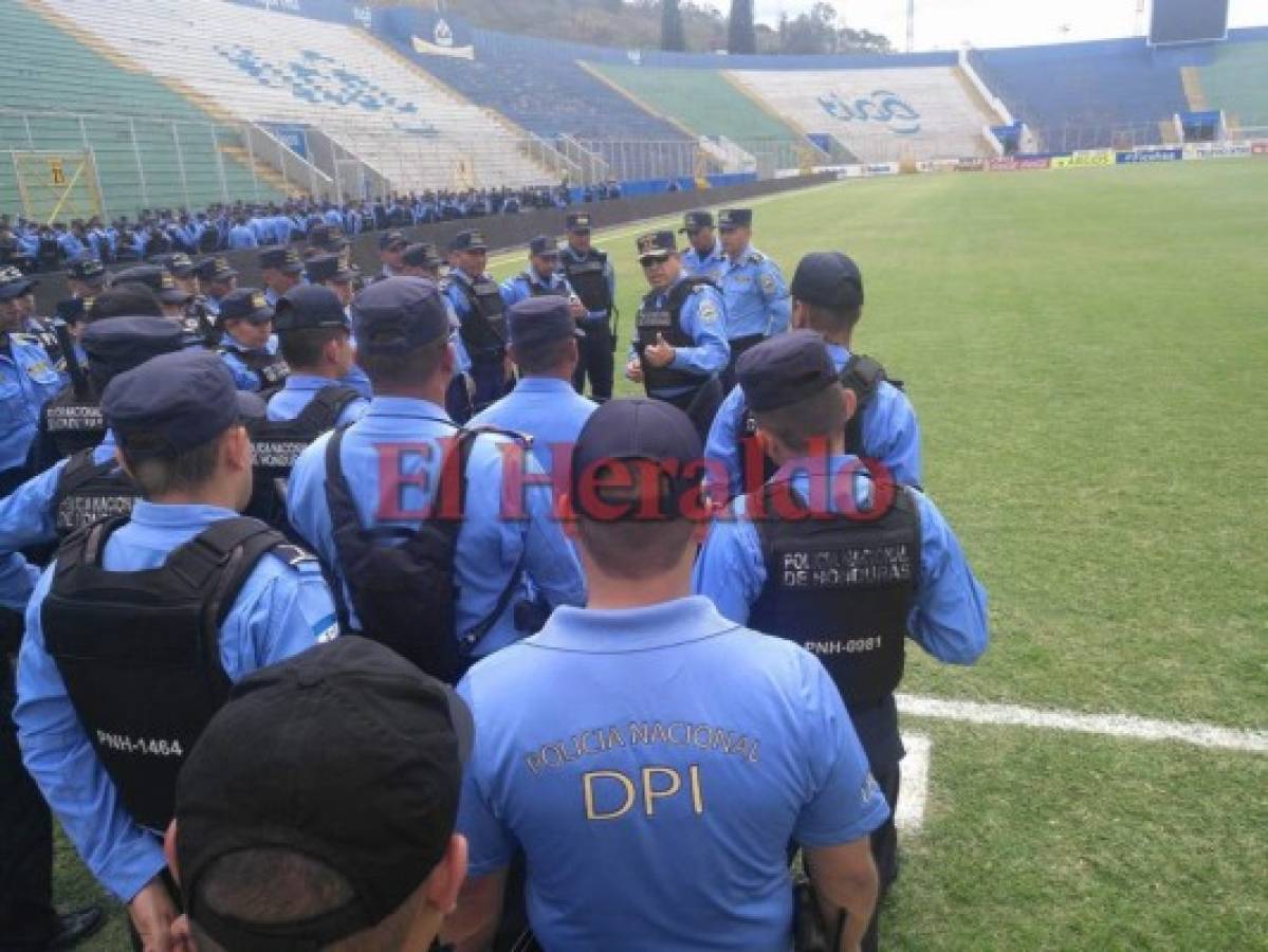 650 elementos de la policía listos para el Olimpia vs Motagua