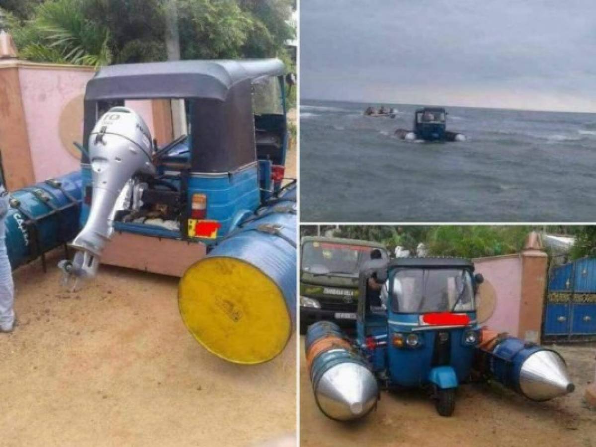 La mototaxi convertida en lancha que causa furor en redes