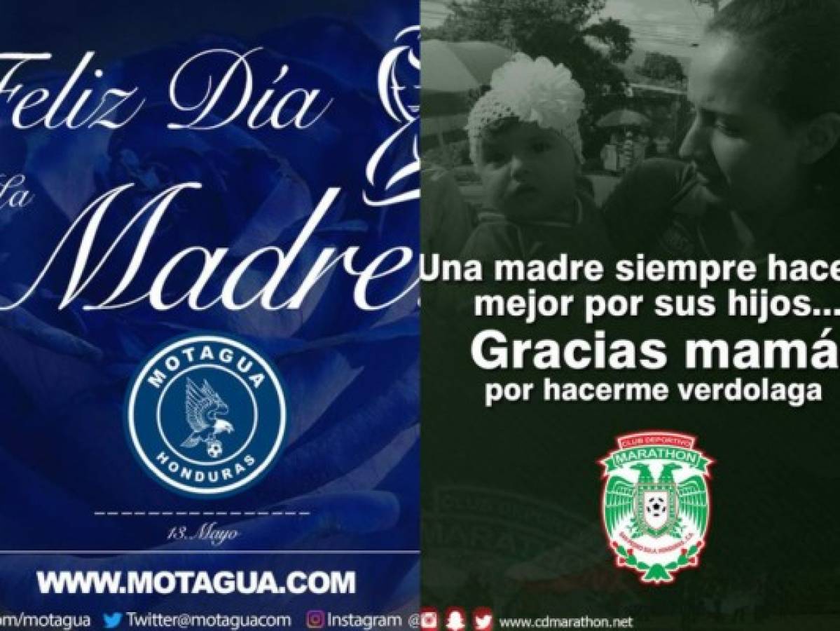 Equipos finalistas, Motagua y Marathón, felicitan a las madres en su día