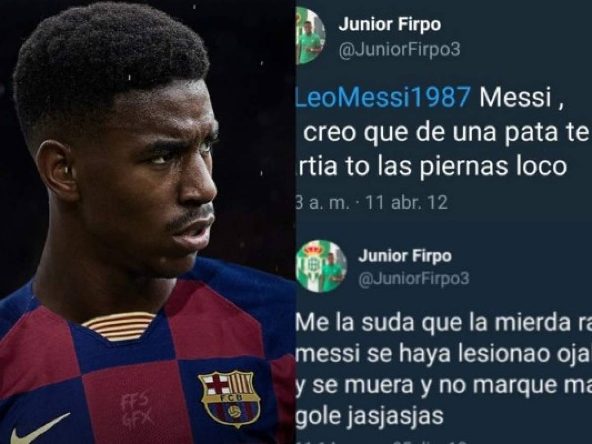 Critican al Barcelona por fichar a Junior Firpo, jugador que le deseó la muerte a Leo Messi