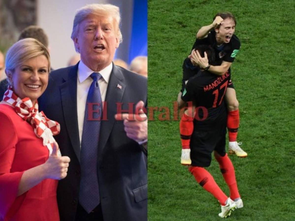 La presidenta croata Kolinda Kitarovic, ansiosa ante la final del Mundial de Rusia