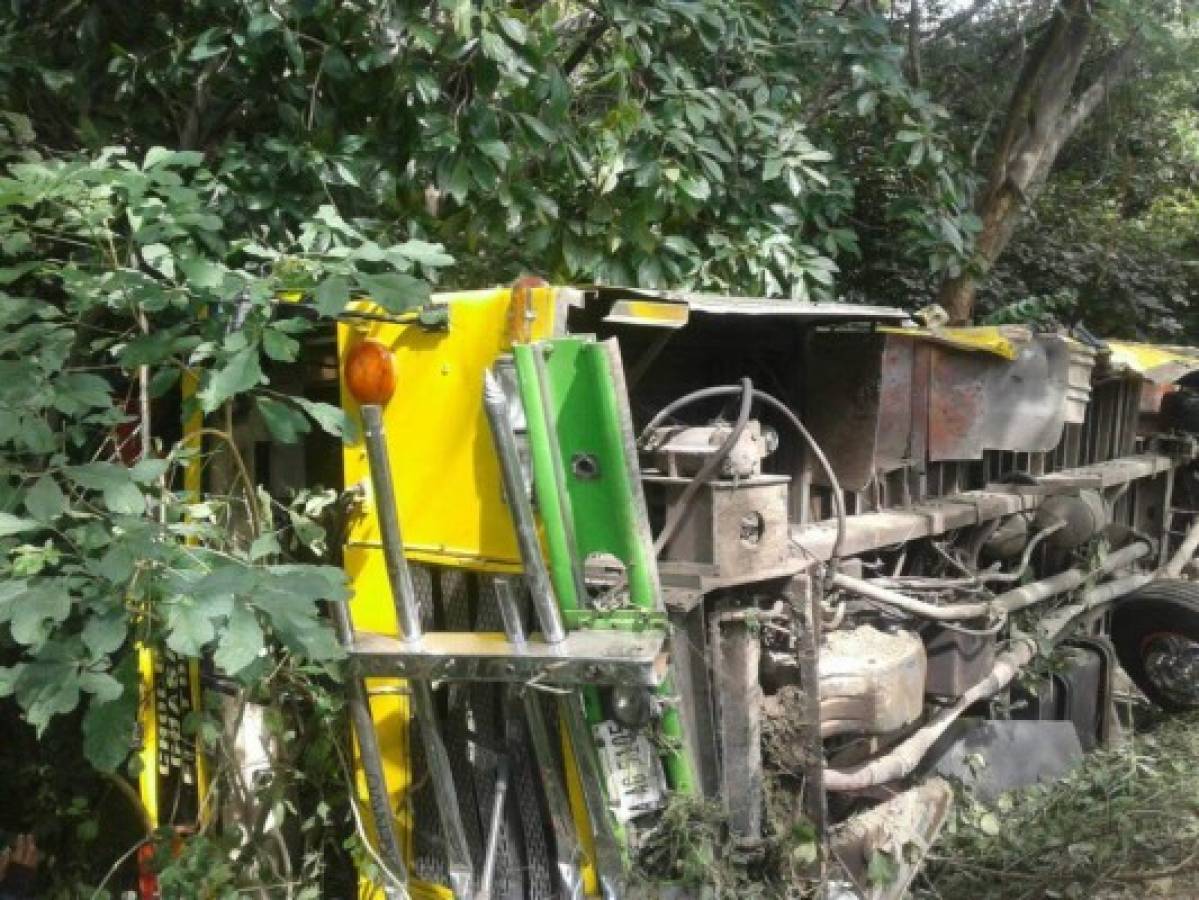 Al menos cinco heridos deja accidente de bus en Guasaule, al sur de Honduras