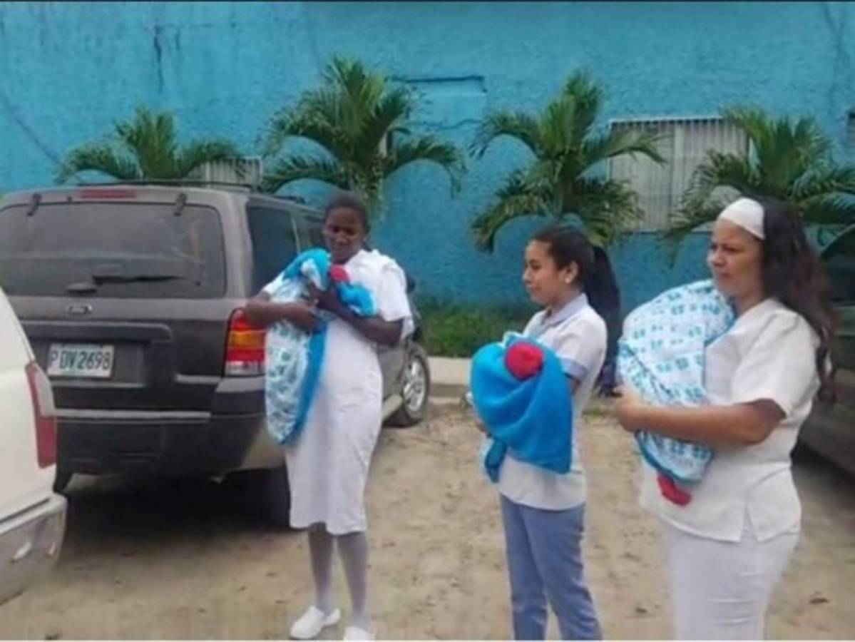 Trillizas fueron dadas de alta del hospital San Isidro de Colón