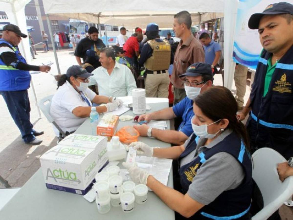 De dos a tres conductores dan positivo por cocaína en operativos en terminales de la capital de Honduras