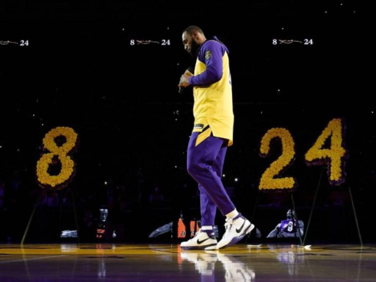 Las palabras de LeBron James en el homenaje de los Lakers a Kobe Bryant
