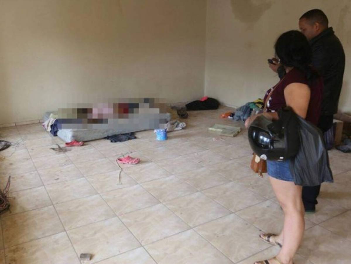 El cuerpo de Santos Víctor García estaba sobre un colchón (Foto: Estalin Irías/EL HERALDO)