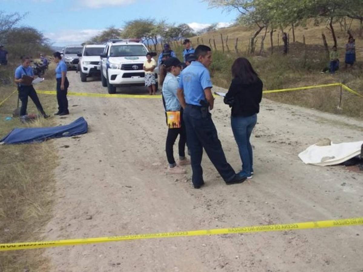 Encapuchados estaban los dos motociclistas acribillados en Lamaní, Comayagua