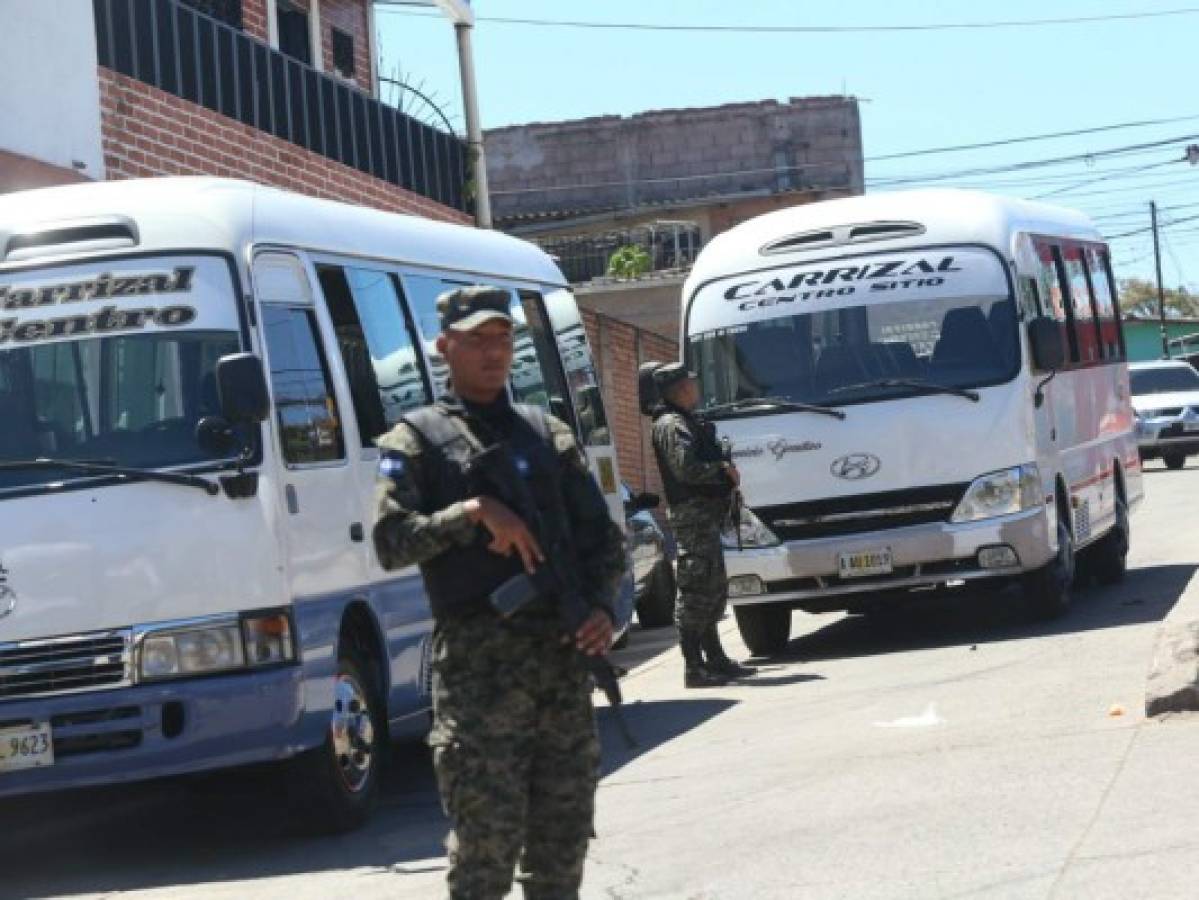 Vigilancia permanente en terminal de colonia El Sitio de Tegucigalpa