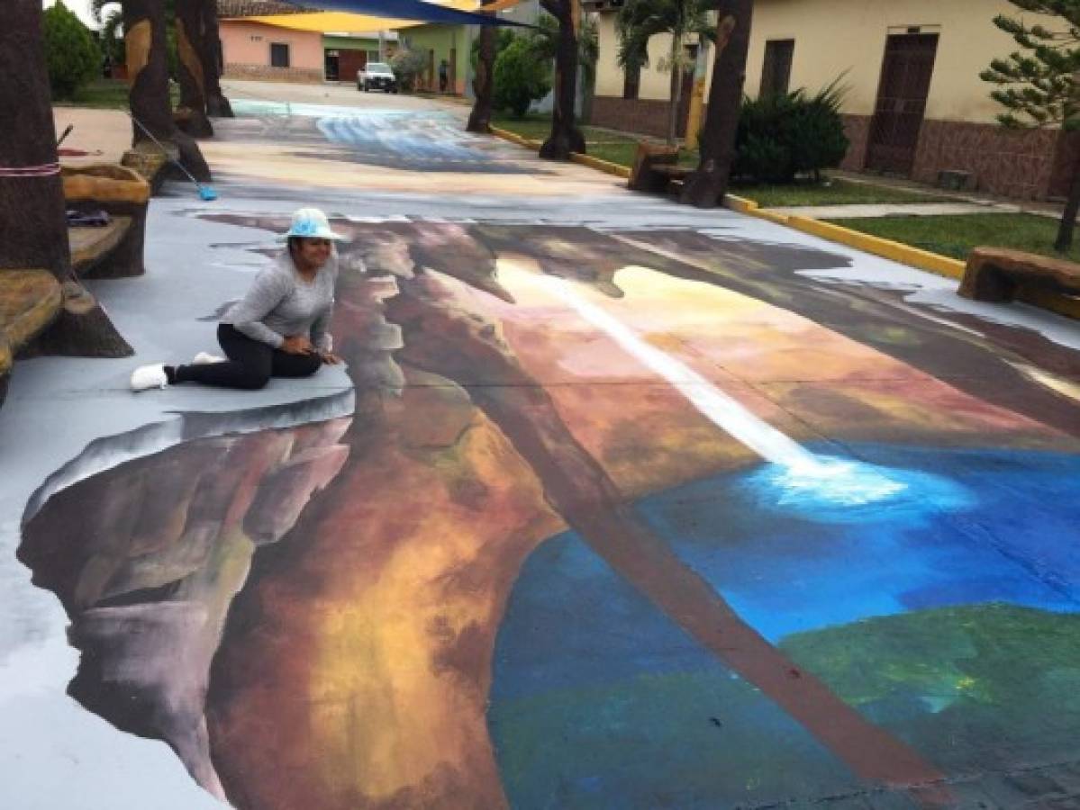 Pinturas 3D abren espacios en Comayagua