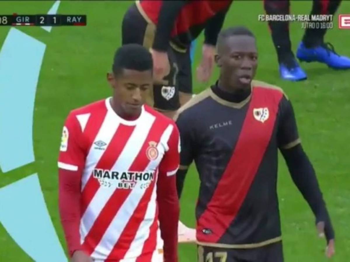 El Girona gana 2-1 al Rayo Vallecano, pero Anthony Lozano salió expulsado