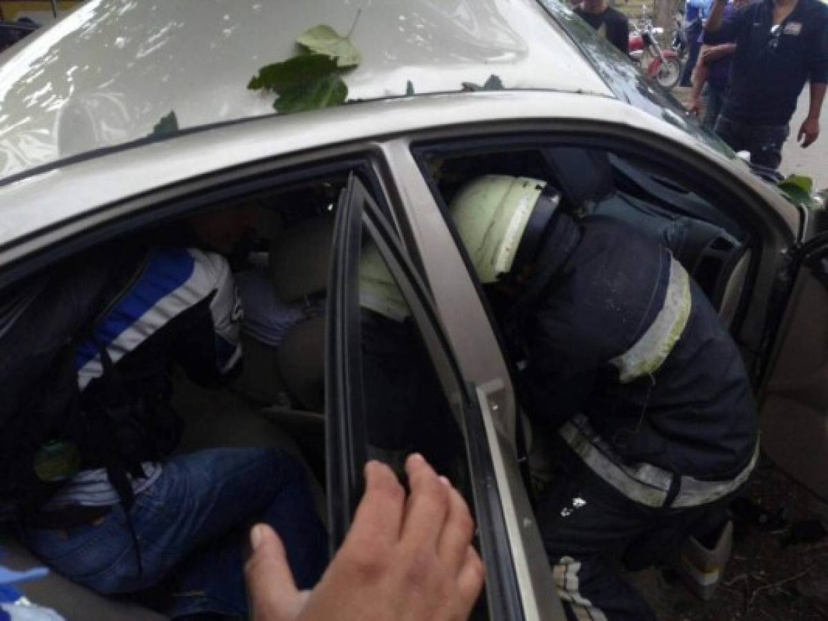 Hombre muere al impactar su carro contra un árbol en Cortés