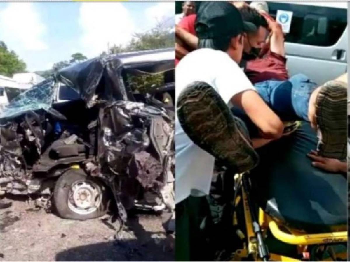 Varios heridos deja choque entre bus rapidito y camión en Cofradía, Cortés