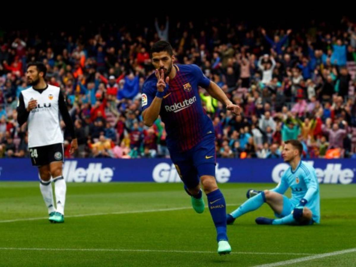 Suárez iguala con Ronaldo en tabla de goleadores, por detrás de Messi