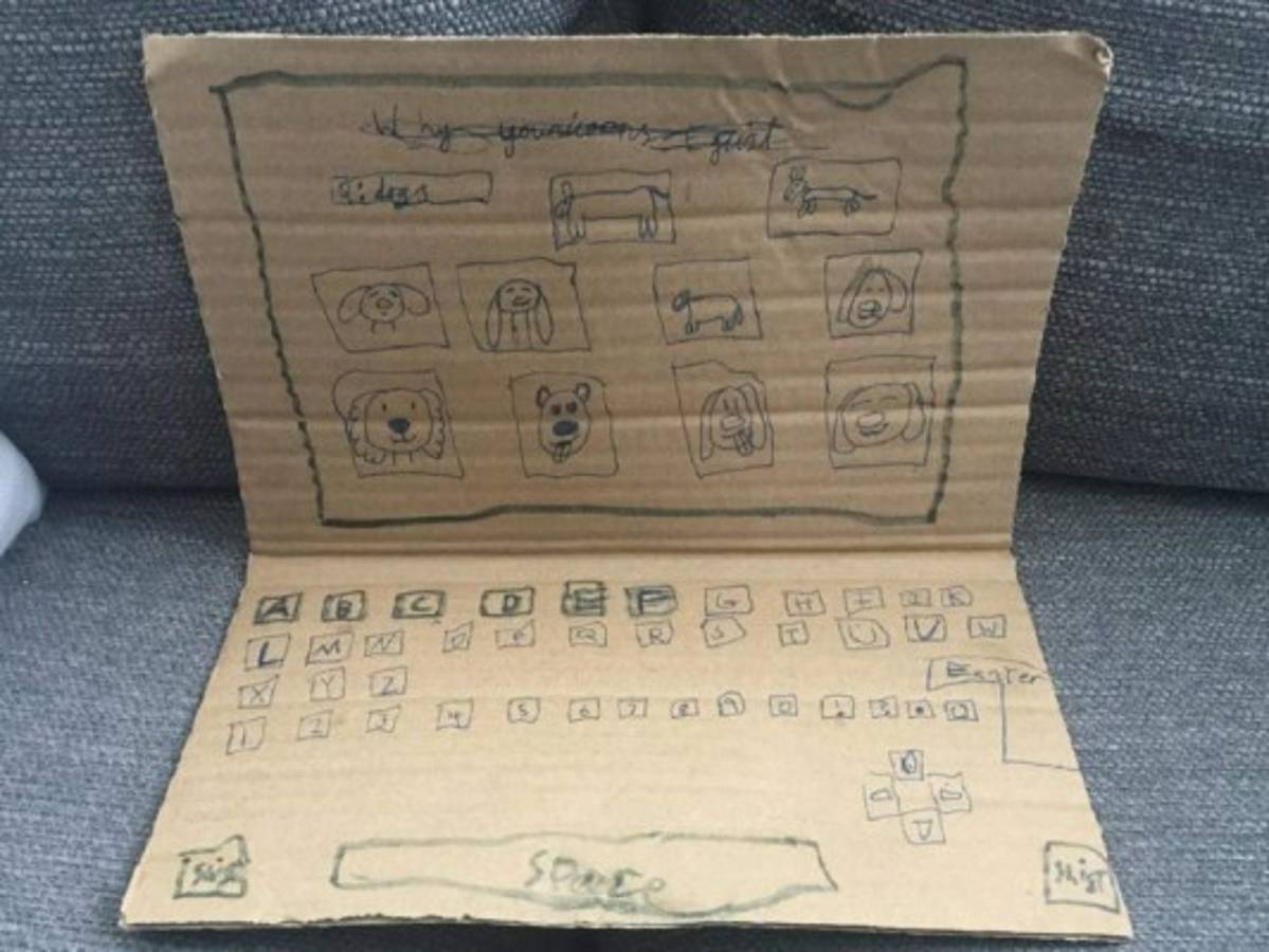 Niña creó laptop de cartón y conmovió Internet; madre explica la verdad
