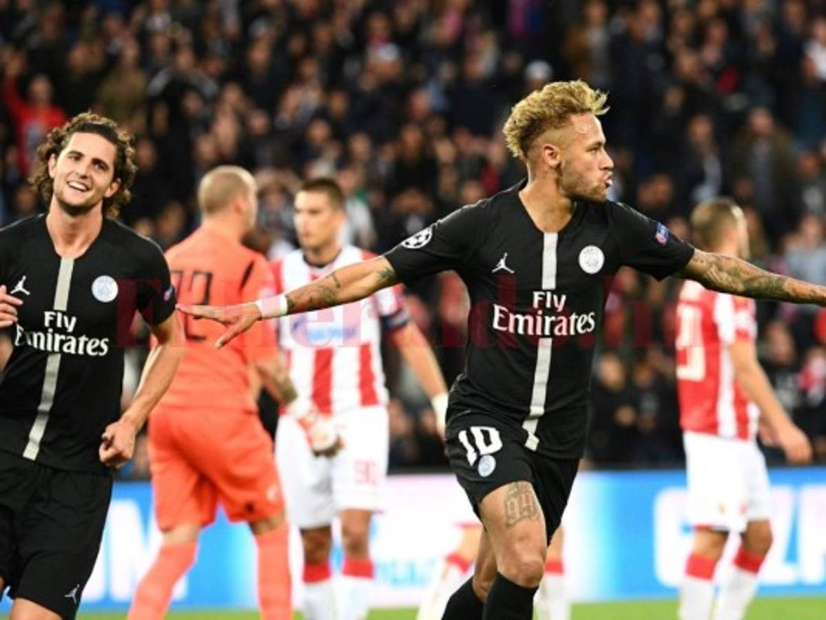 Con triplete de Neymar PSG ganó 6-1 ante Estrella Roja en Francia