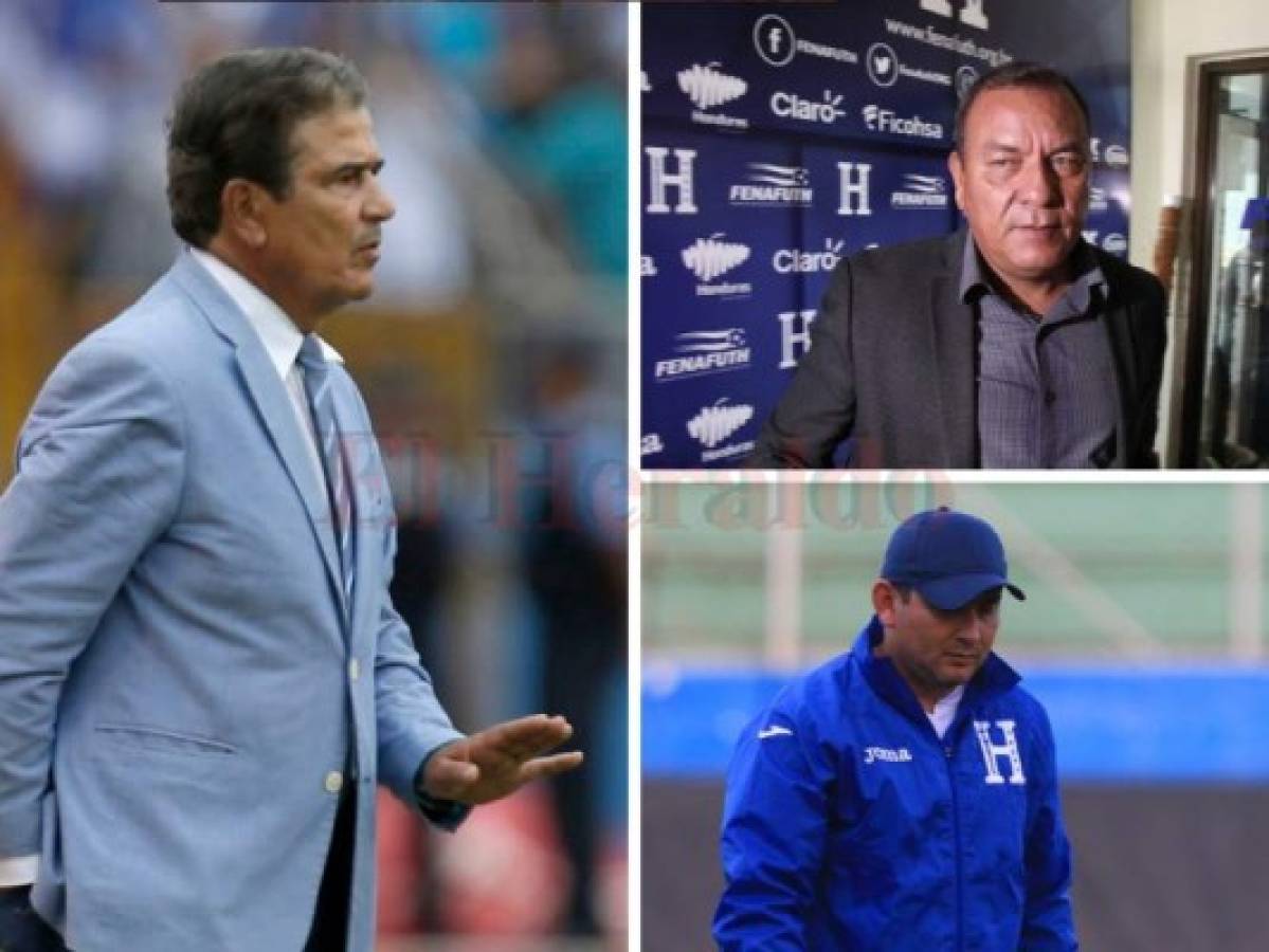 Jorge Luis Pinto fue el último entrenador oficial de la Selección de Honduras. El colombiano fue anunciado el 14 de noviembre de 2018 (casi un año después de irse de la H), como nuevo DT de Millonarios en Colombia. Su cupo lo han ocupado interinamente en 2018, Carlos Ramón Tábora y Jorge Jiménez.