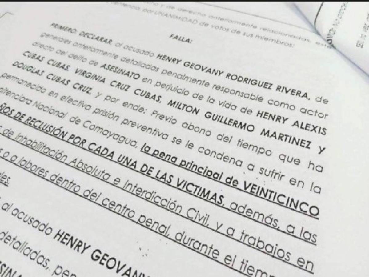 Más de 116 años de cárcel por participar en una masacre