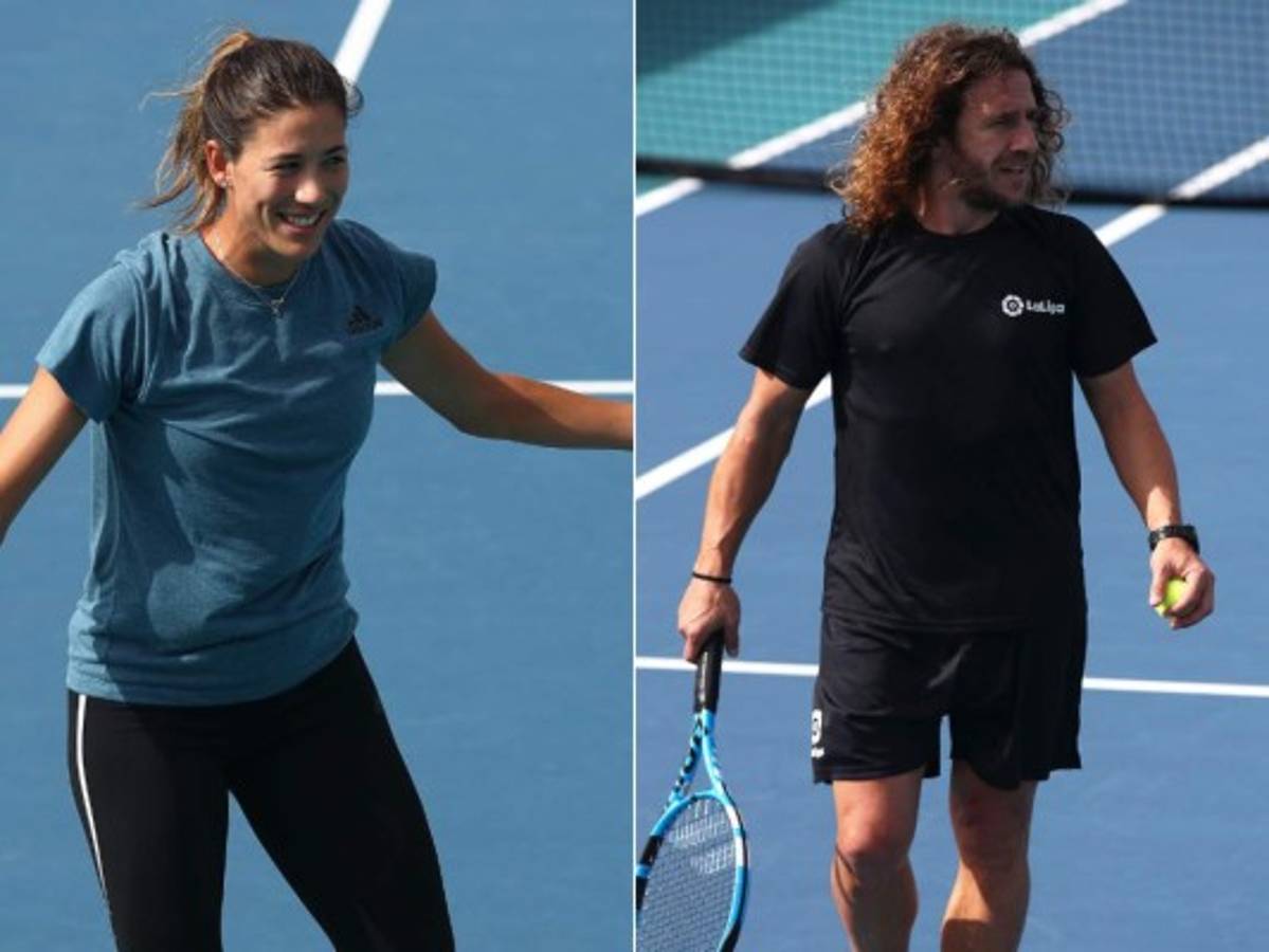 Muguruza y Puyol dan exhibición de fútbol-tenis en torneo de Miami