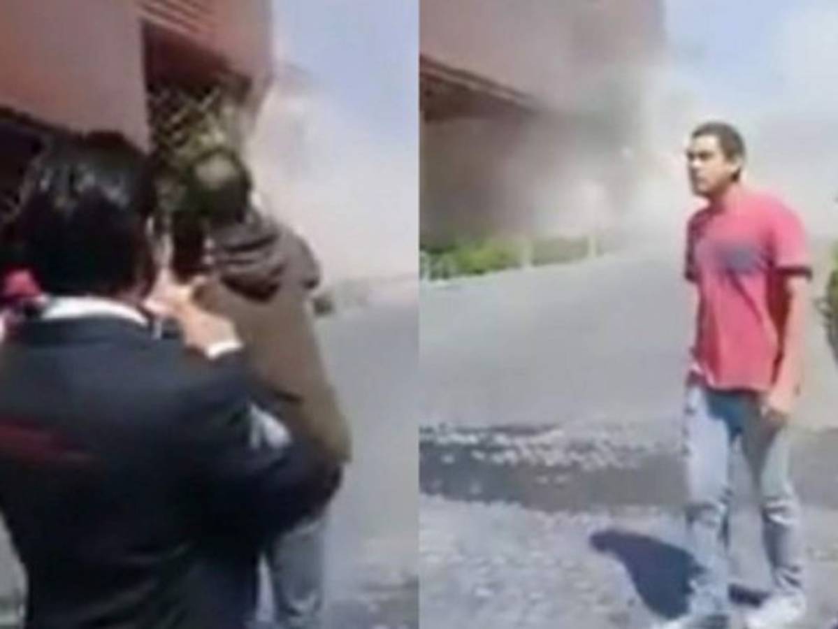 El misterioso 'fantasma' de camiseta roja que apareció durante derrumbe de Artz Pedregal