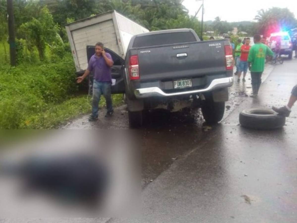 Accidente de tránsito dejó dos personas muertas en Tela, Atlántida