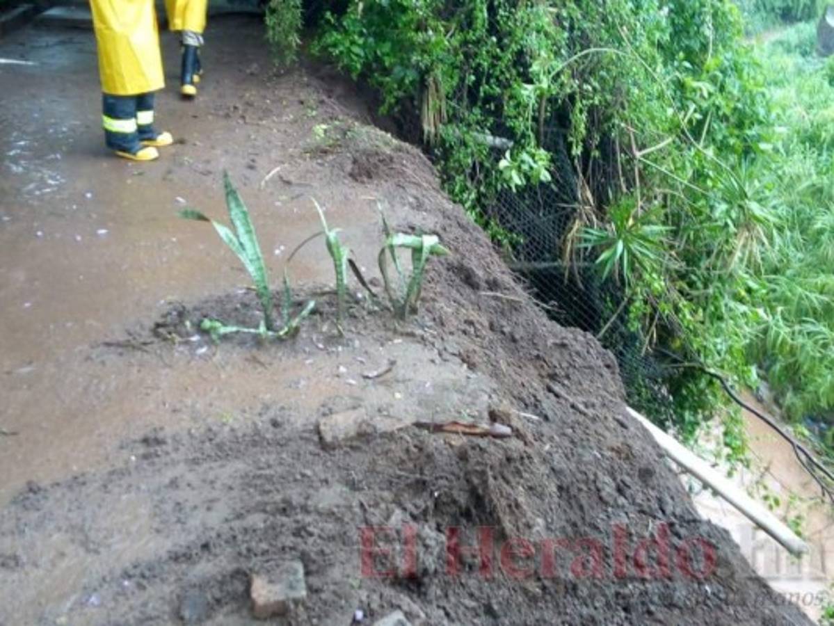 En la colonia 21 de Octubre vecinos alarmados reportaron deslave de algunos terrenos.
