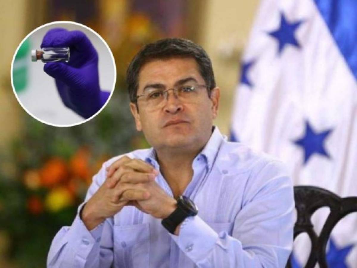 'Que no venga agua destilada en vez de una buena vacuna': presidente Hernández