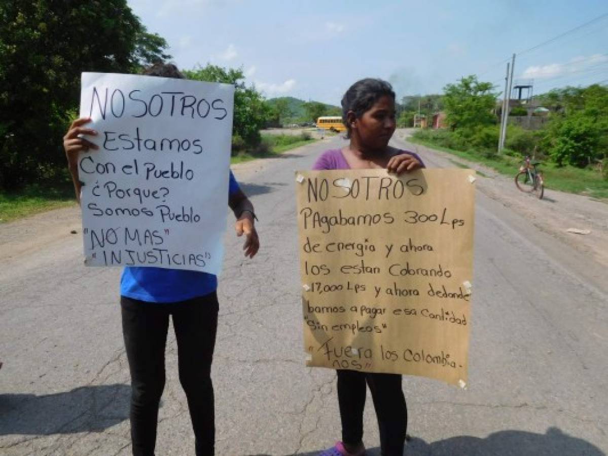 Protestan por altos cobros de energía en zona sur de Honduras