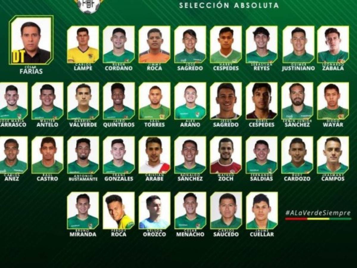 Bolivia convoca a 34 jugadores para abrir eliminatoria a Qatar 2022