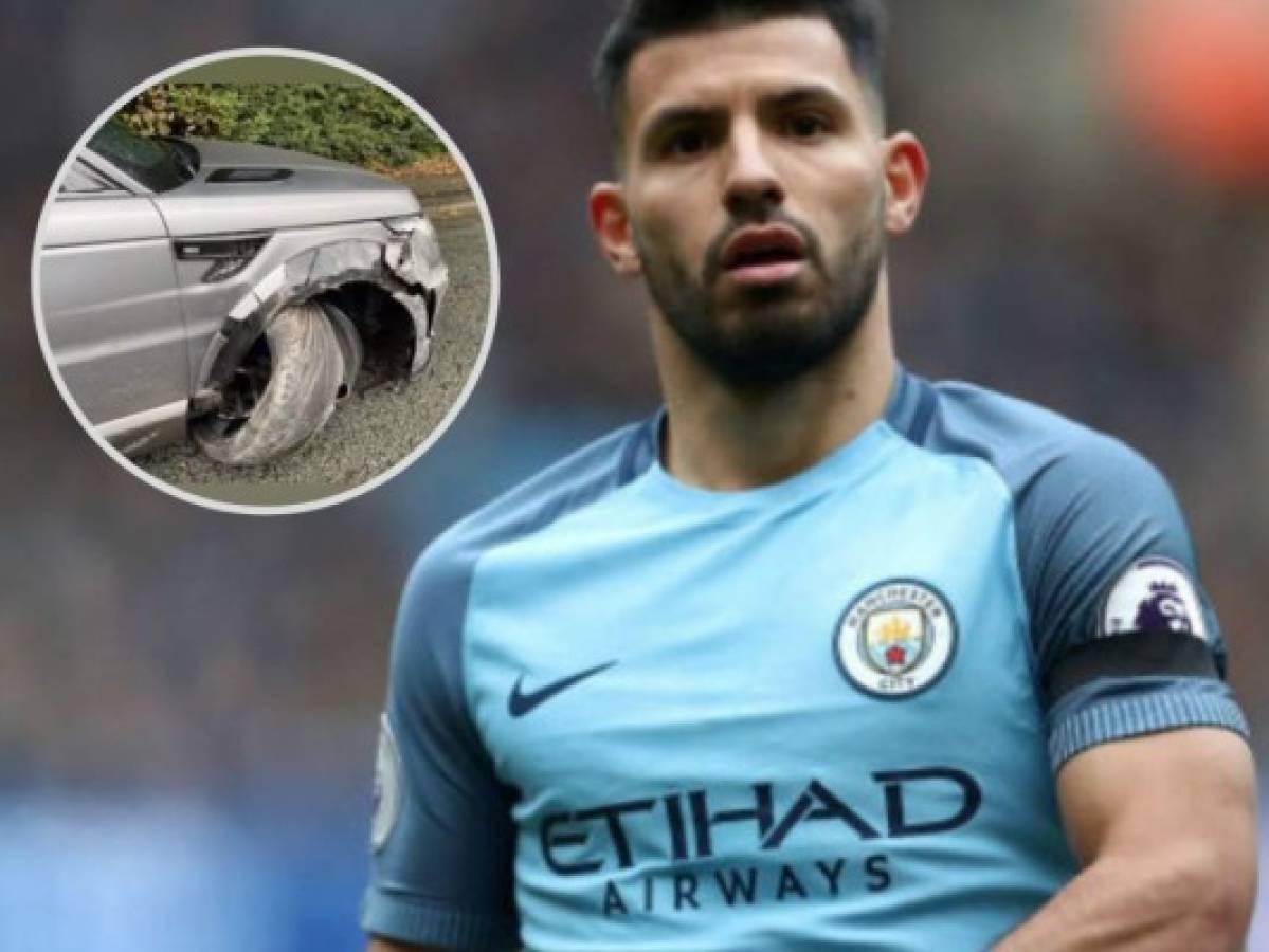 Sergio Kun Agüero sufre accidente en su camioneta