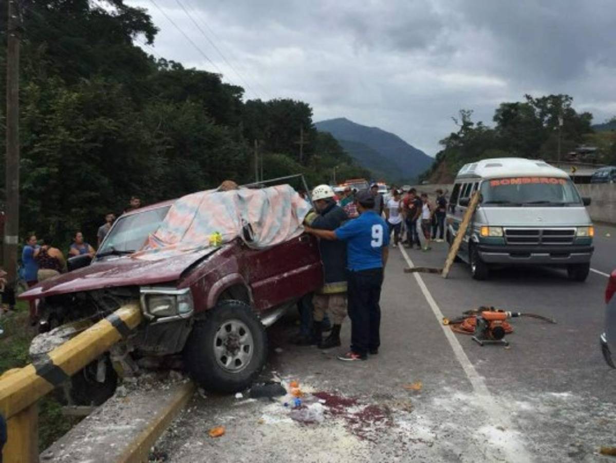 La trágica escena del accidente registrado en la carretera CA-5.