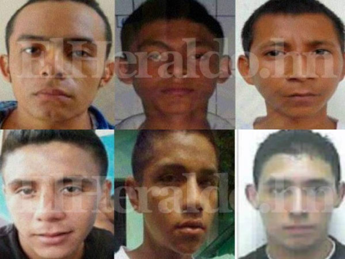 Los rostros de los 10 mareros fugados en las últimas horas de la cárcel de San Francisco Gotera (Foto: PNC/ El Heraldo Honduras/ Noticias de Honduras)