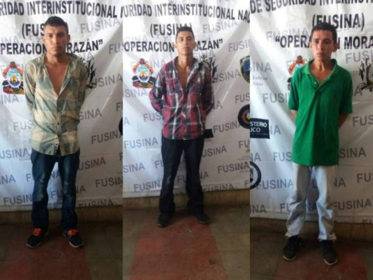 Detienen a tres supuestos integrantes de la banda 'Los Nechos' en Valle, Honduras