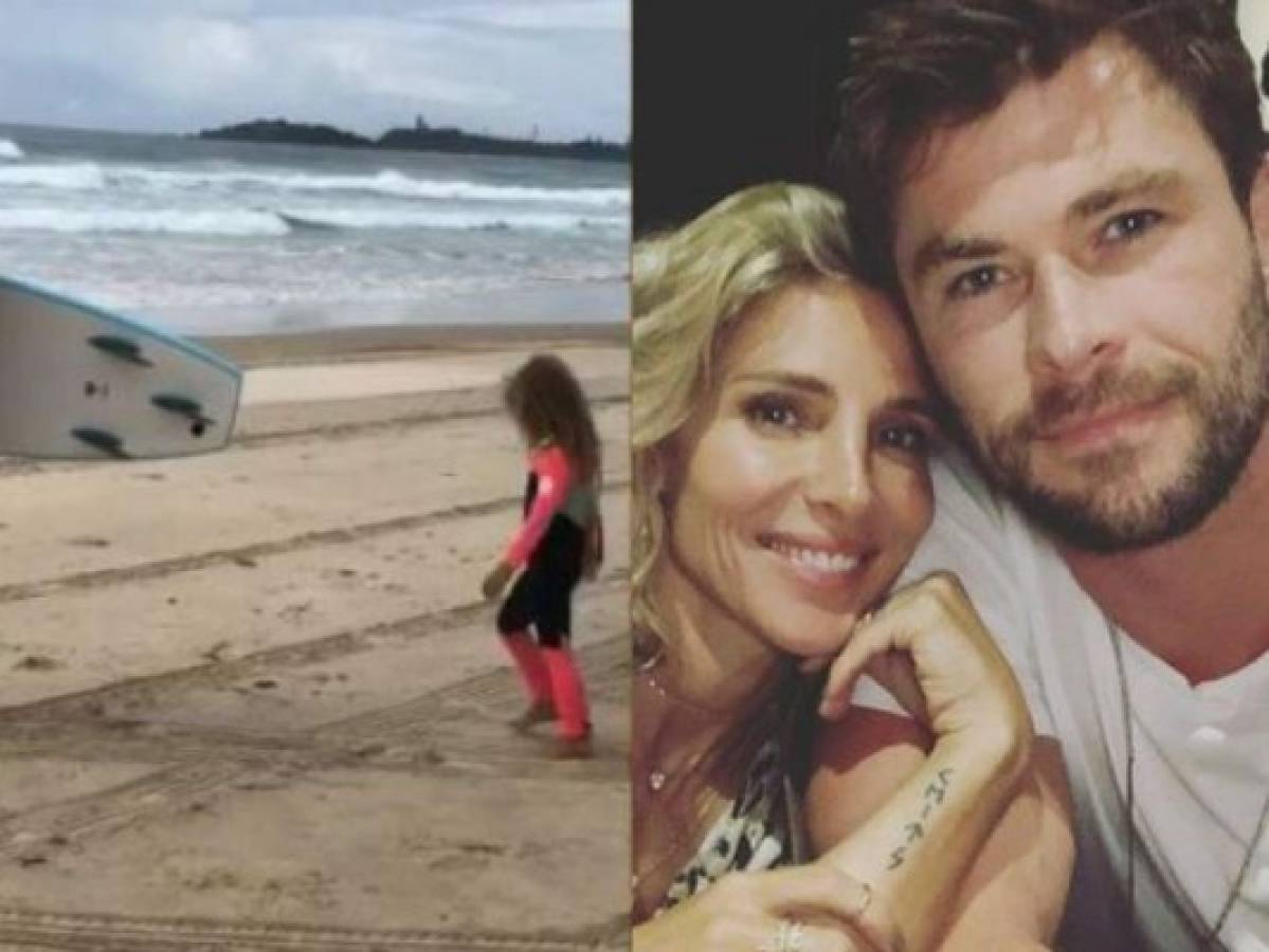 ¡Ternura! Chris Hemsworth le enseña surf a su hija en Australia