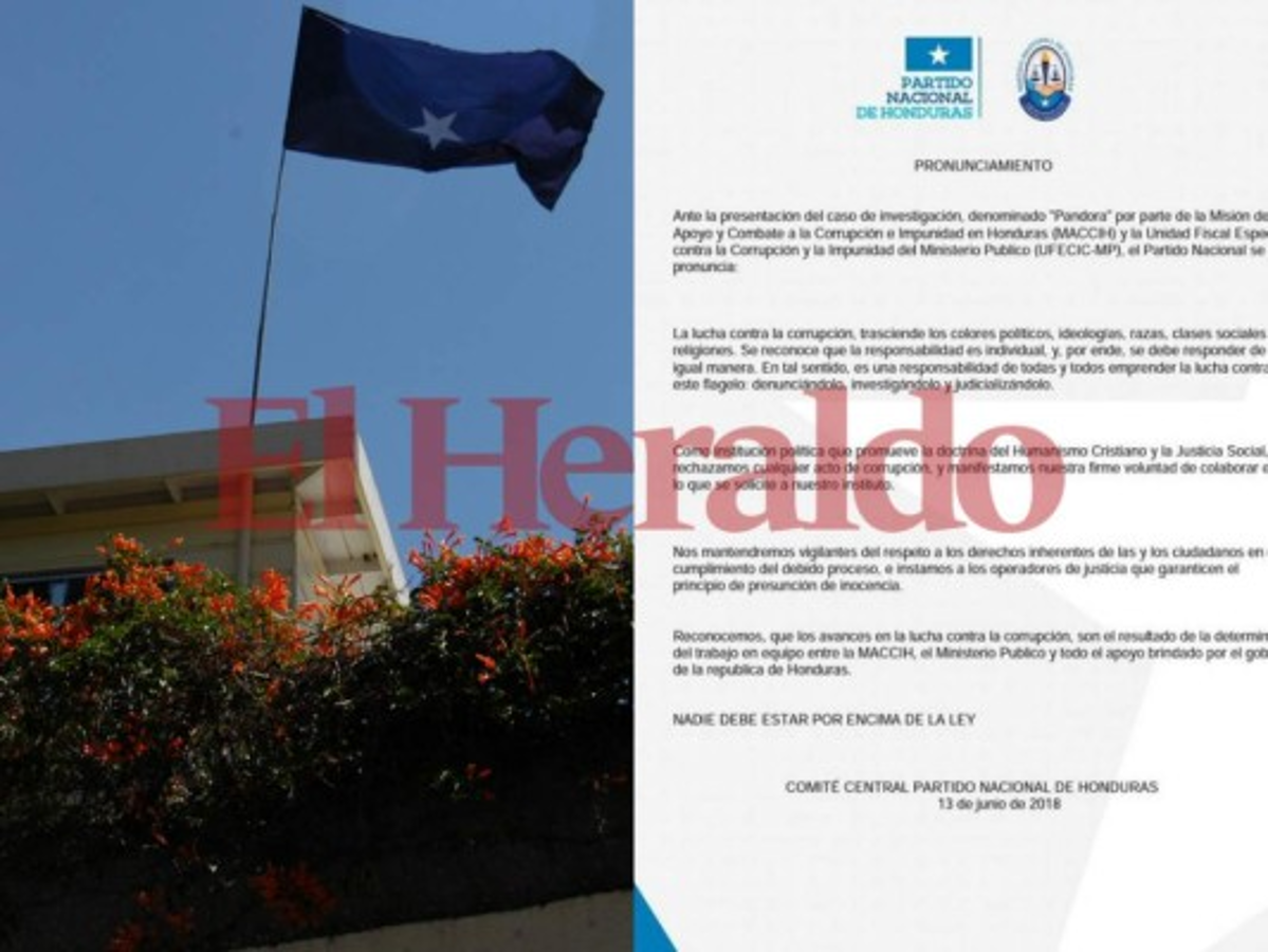 La reacción del Partido Nacional tras escándalo de corrupción denominado 'Pandora'